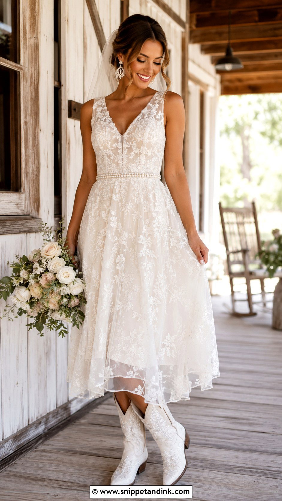 Tea Length Boho Country Wedding Dress - Snippet and Ink - 20 Boho Country Wedding Dress Ideas