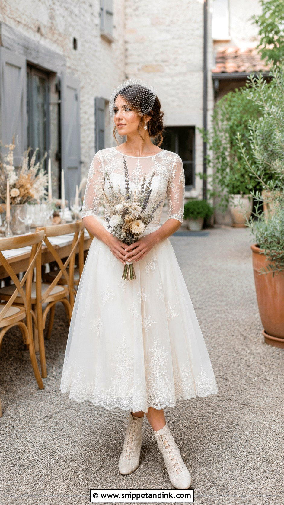 Tea Length Boho Fall Wedding Dress - Snippet and Ink - 20 Boho Fall Wedding Dress Ideas