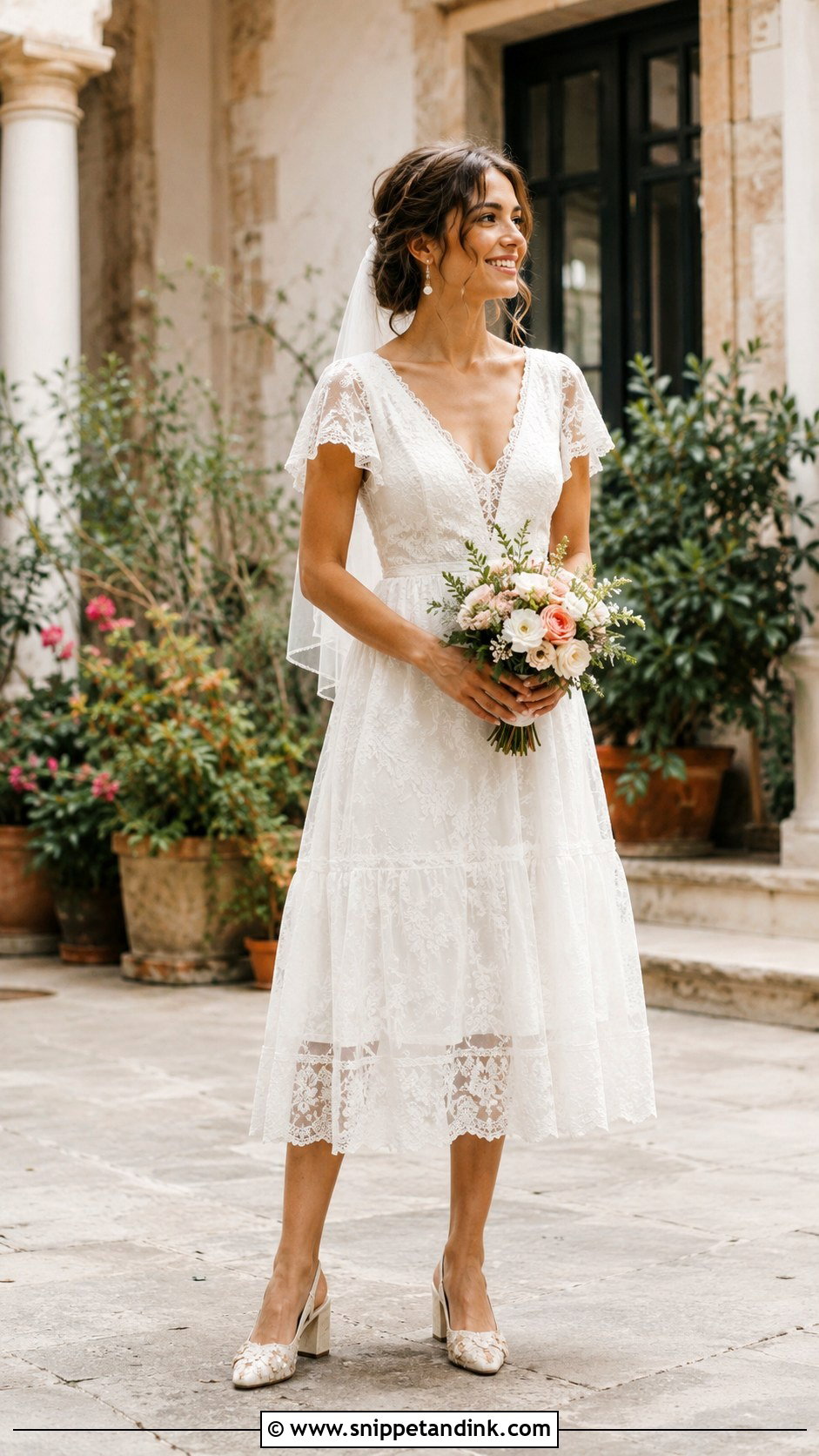 Tea Length Boho Spring Wedding Dress - Snippet and Ink - 20 Boho Spring Wedding Dress Ideas