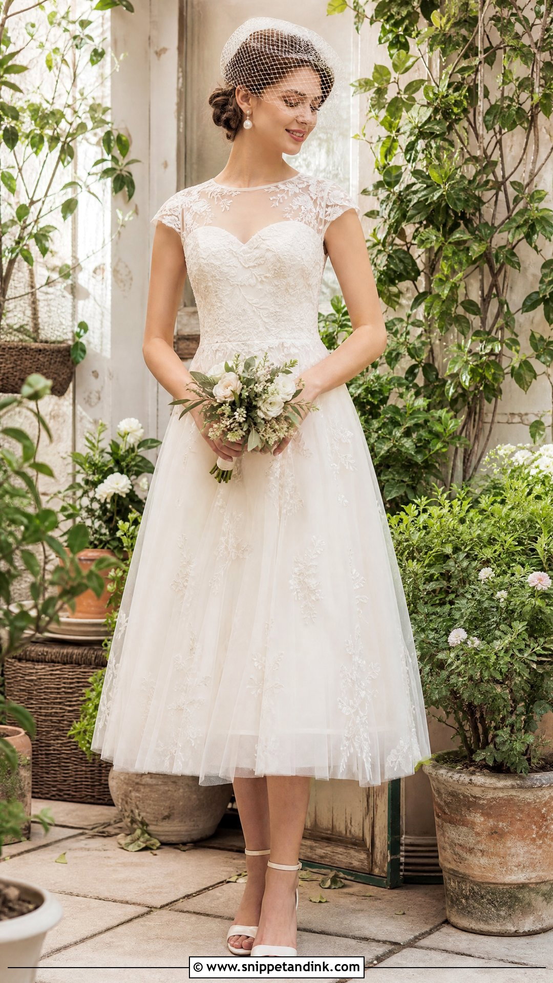 Tea Length Boho Vintage Wedding Dress - Snippet and Ink - 20 Unique Boho Vintage Wedding Dresses