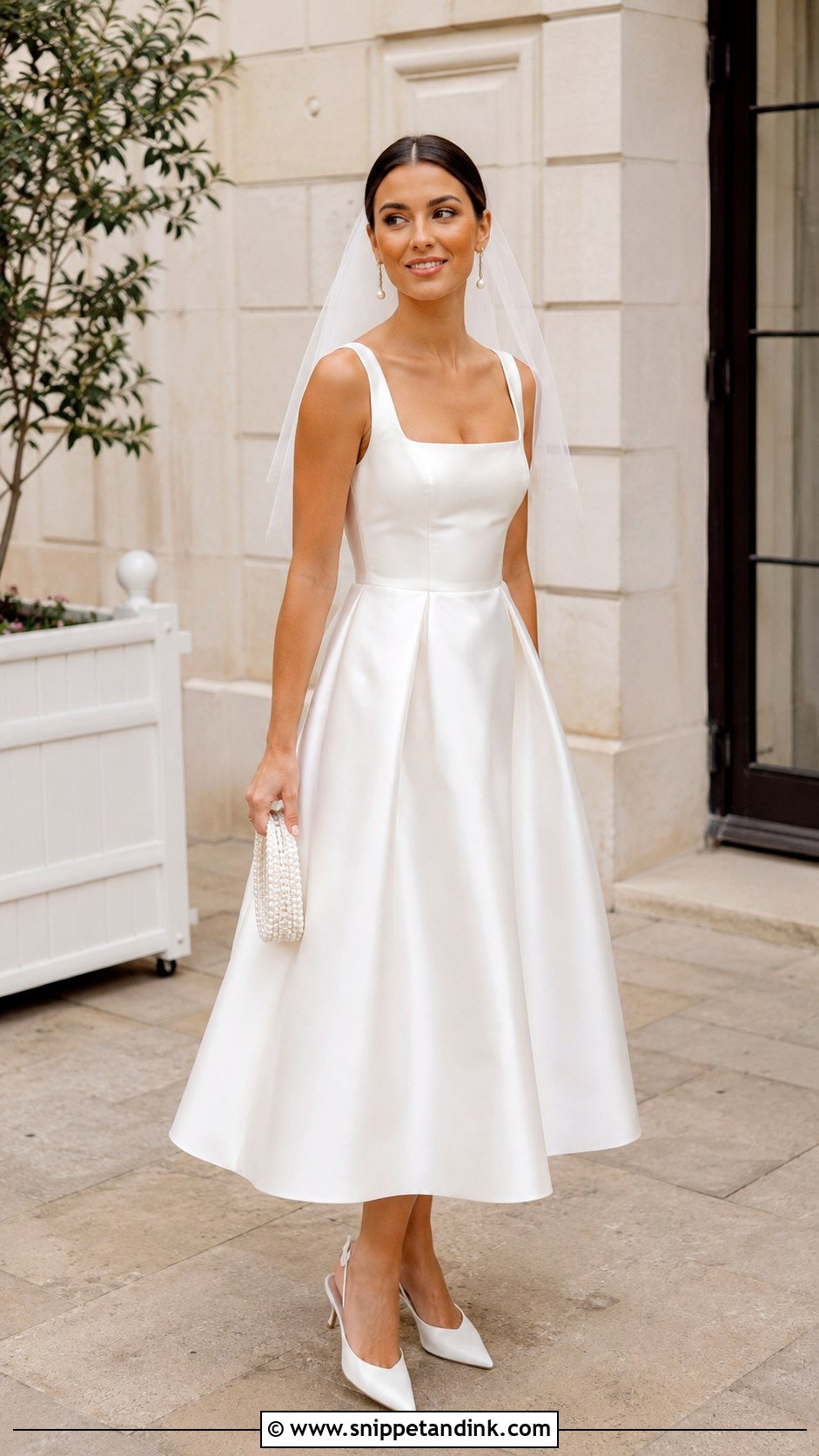 Tea Length Bridal Dress - Snippet and Ink - 20 Simple Bridal Dresses