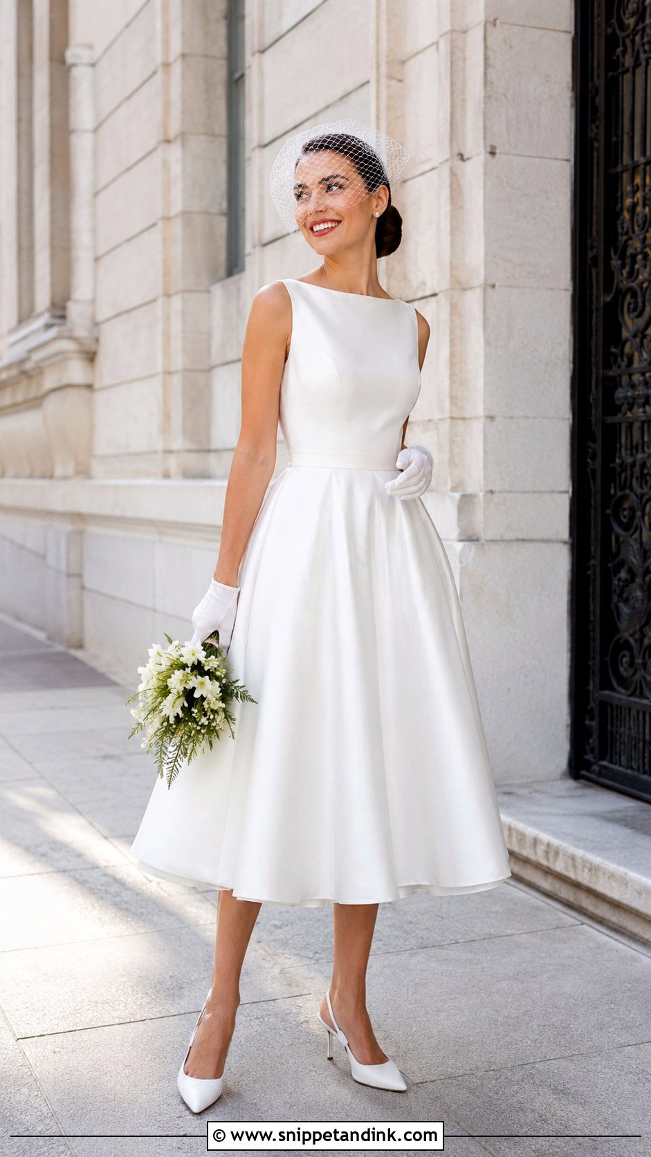 Tea Length Bridal Dress Outfit - Snippet and Ink - 20 Bridal Clothes Ideas