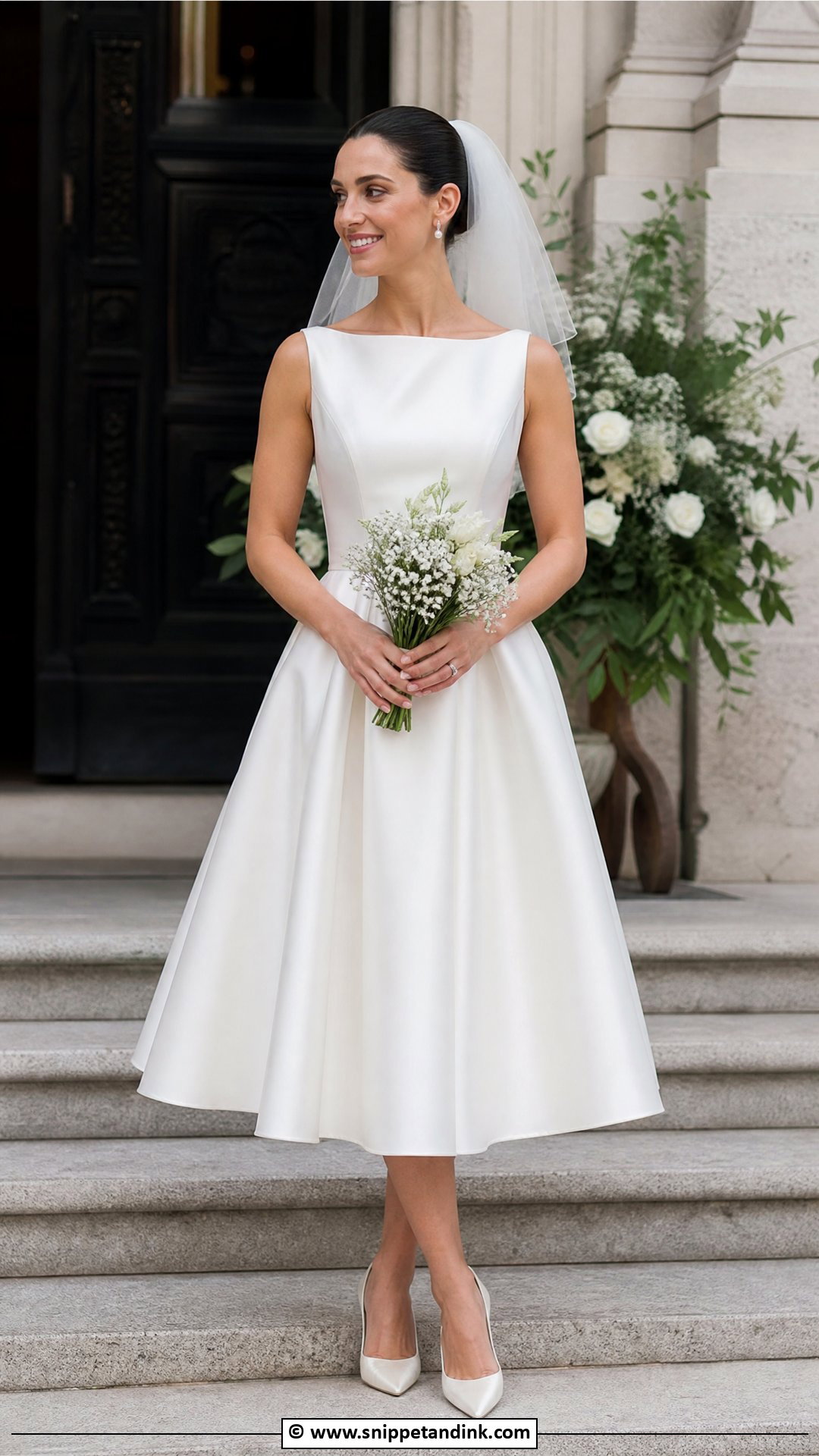 Tea Length Bridal Dress Outfit - Snippet and Ink - 35 Bridal Outfit Ideas