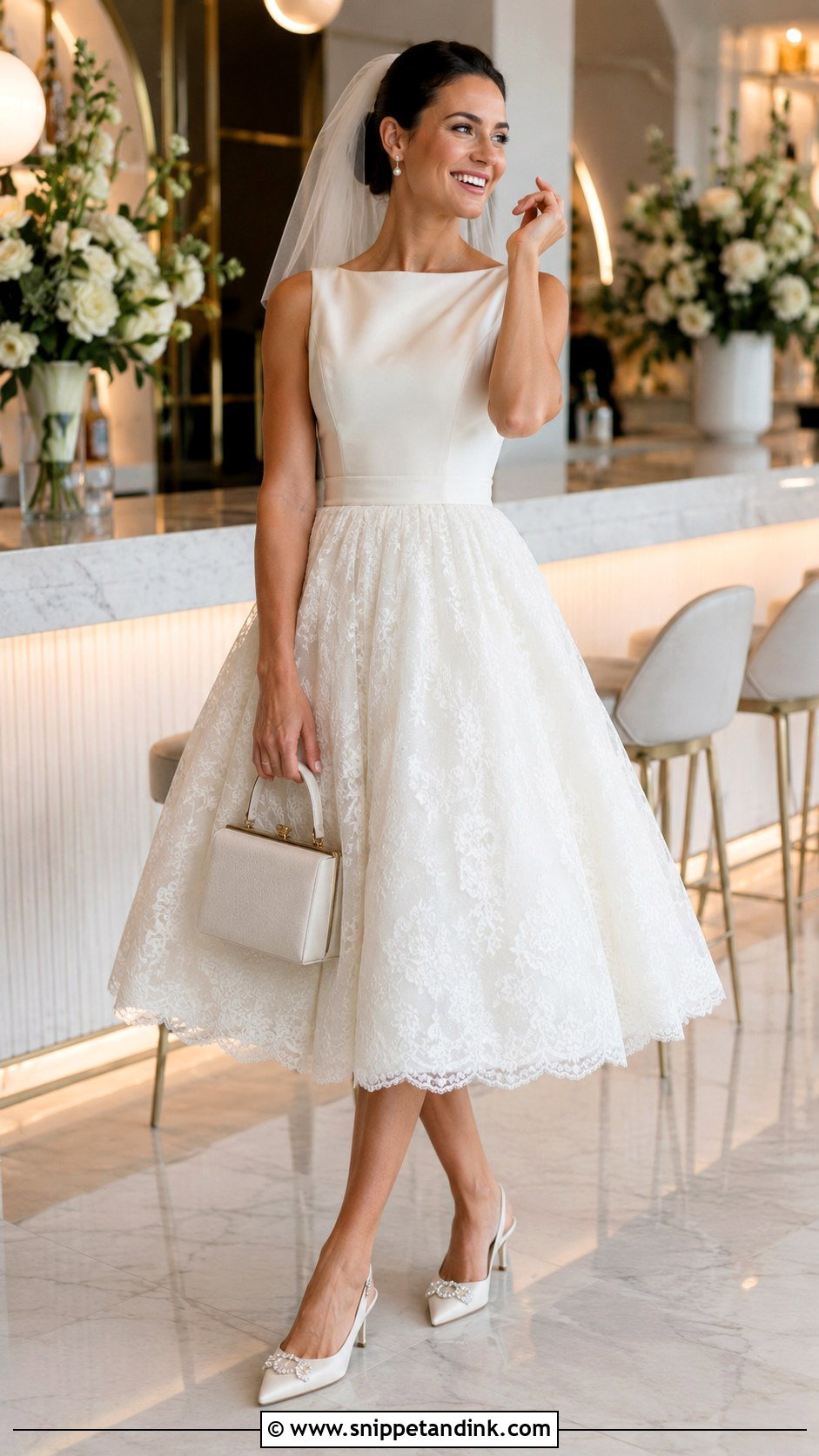Tea Length Bridal Frock Gown - Snippet and Ink - 20 Bridal Frocks Gowns
