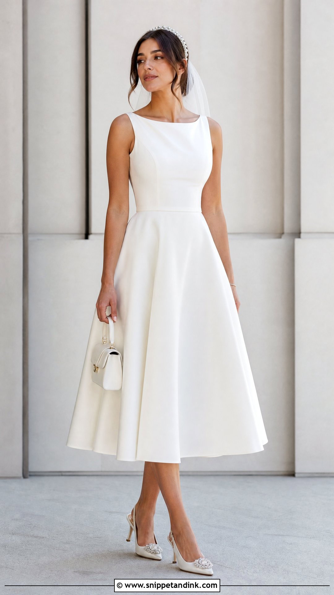 Tea Length Bridal Skirt With Fitted Blouse - Snippet and Ink - 20 Bridal Skirt Ideas