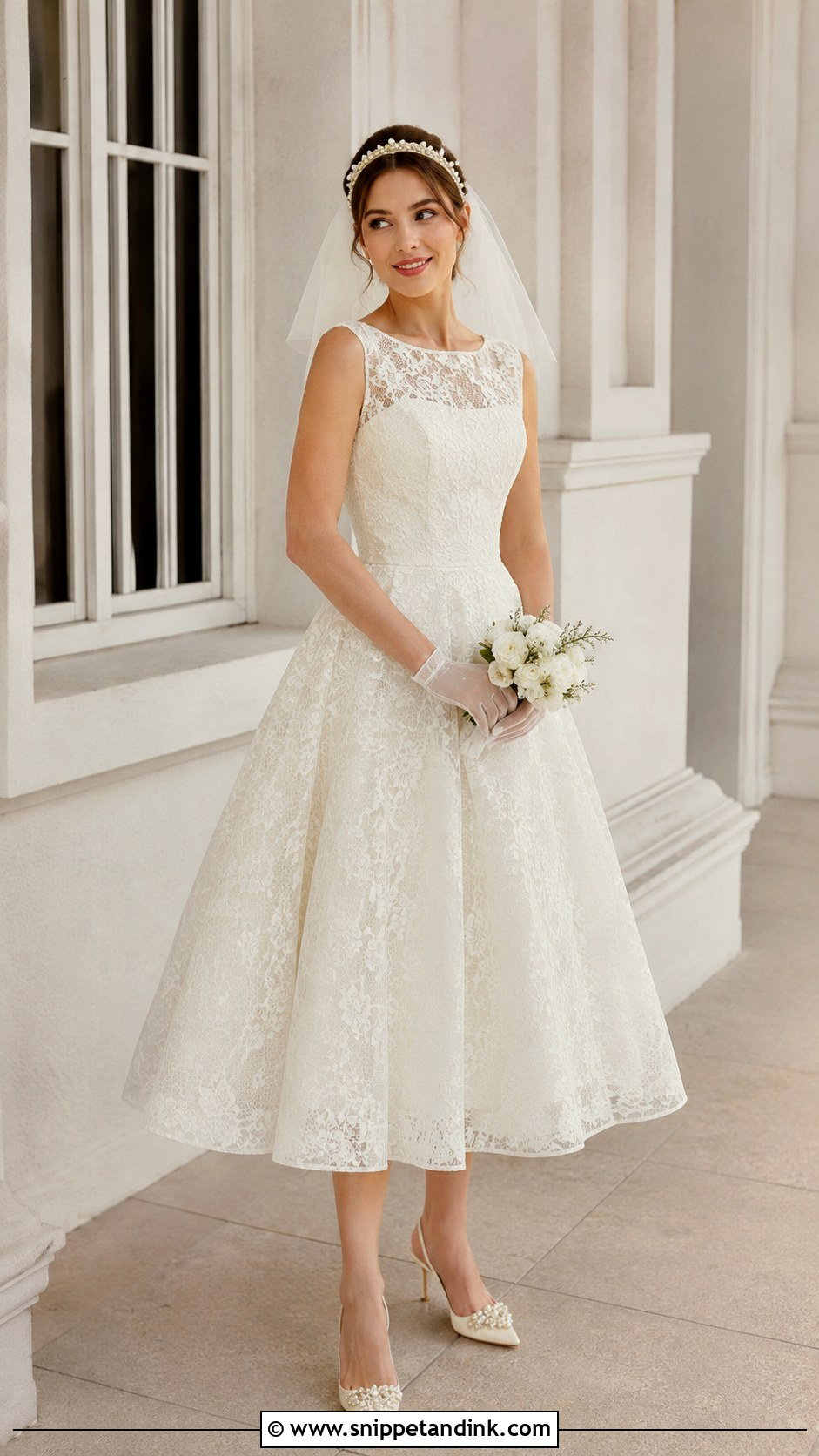 Tea Length Bride Look - Snippet and Ink - 20 Cute Bride Ideas