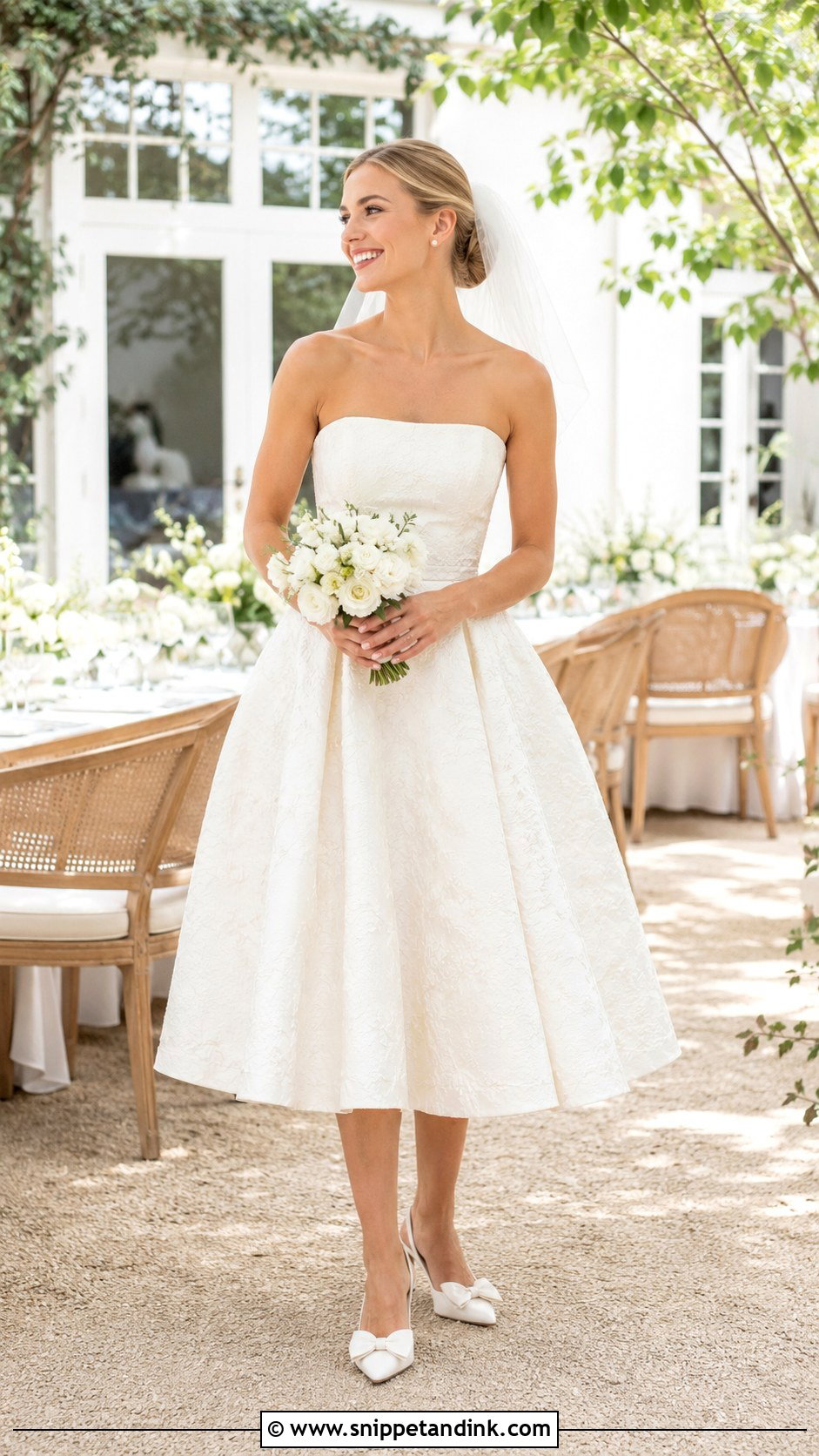 Tea Length Brocade Wedding Dress - Snippet and Ink - 25 Brocade Wedding Dress Ideas