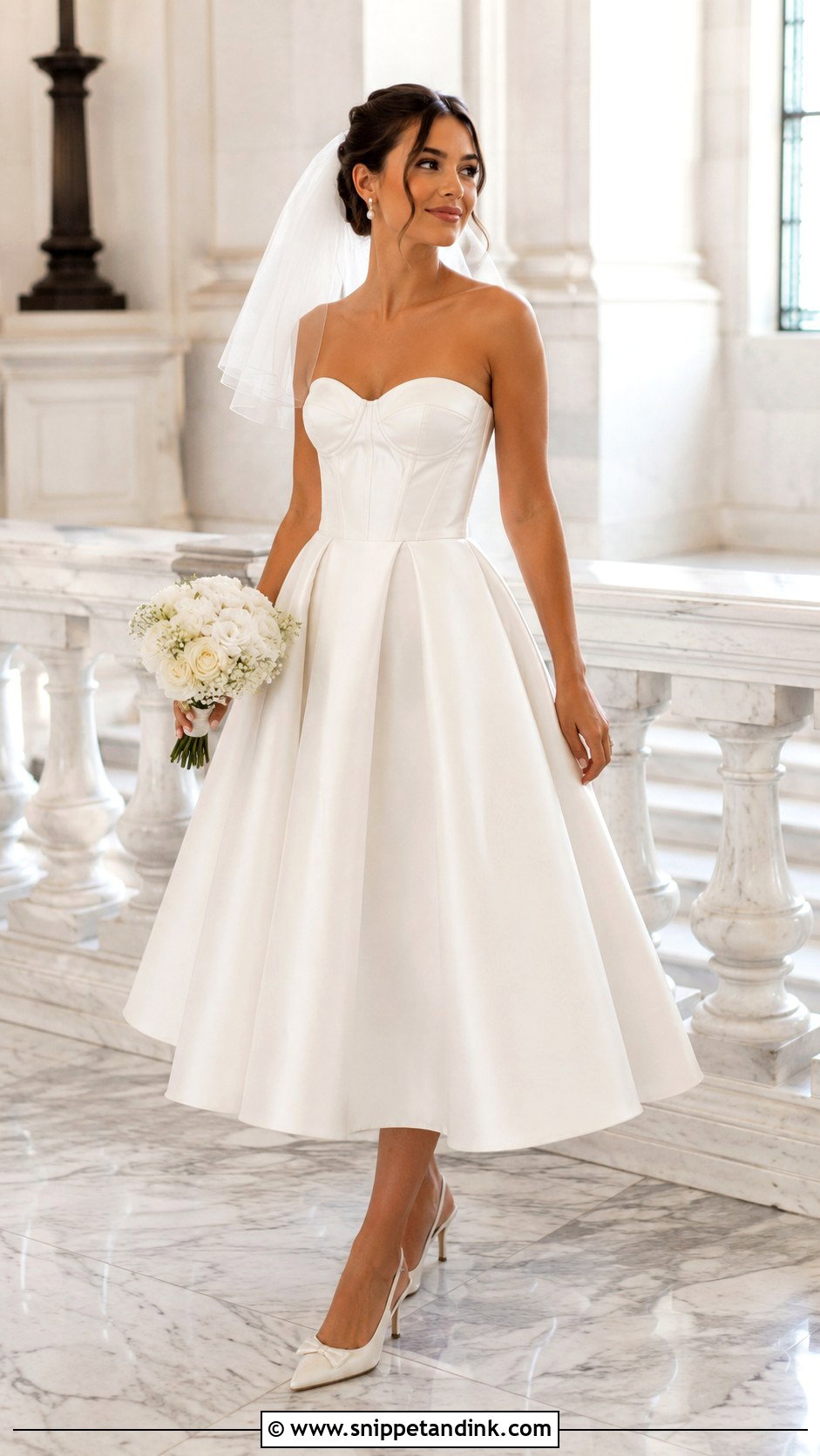 Tea Length Bustier Wedding Dress - Snippet and Ink - 20 Bustier Wedding Dress Ideas