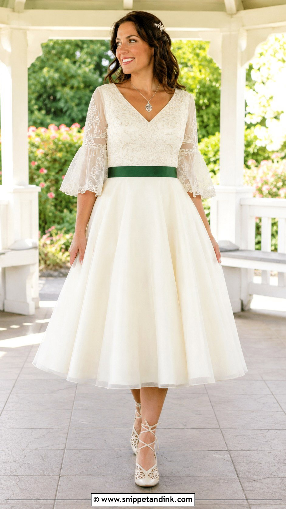 Tea Length Celtic Wedding Dress - Snippet and Ink - 20 Celtic Wedding Dresses