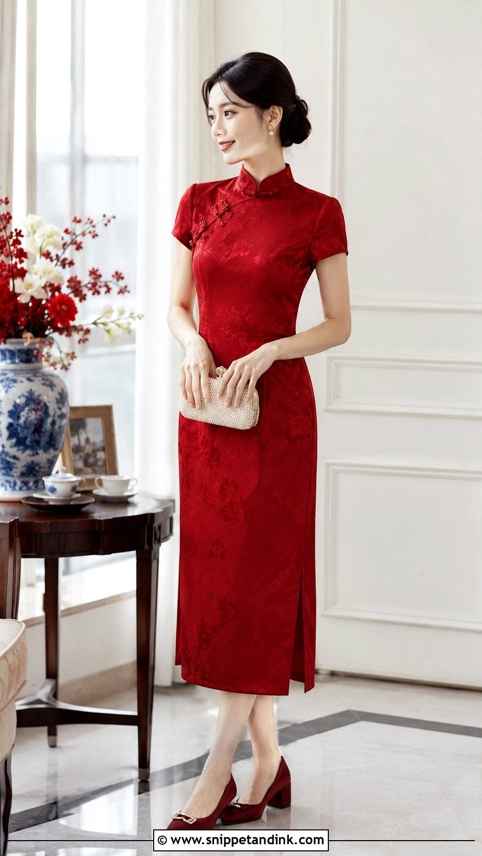 Tea Length Cheongsam Wedding Dress - Snippet and Ink - 25 Modern Chinese Wedding Dress Ideas