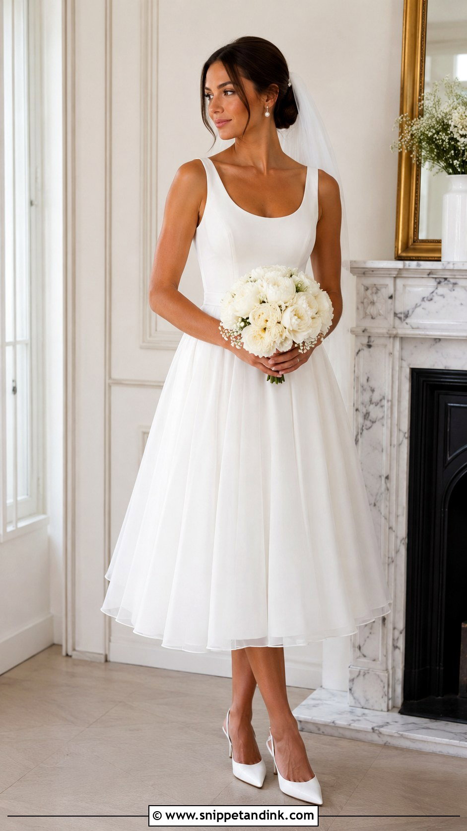 Tea Length Chiffon Wedding Dress - Snippet and Ink - 20 Flowy Chiffon Wedding Dress Ideas