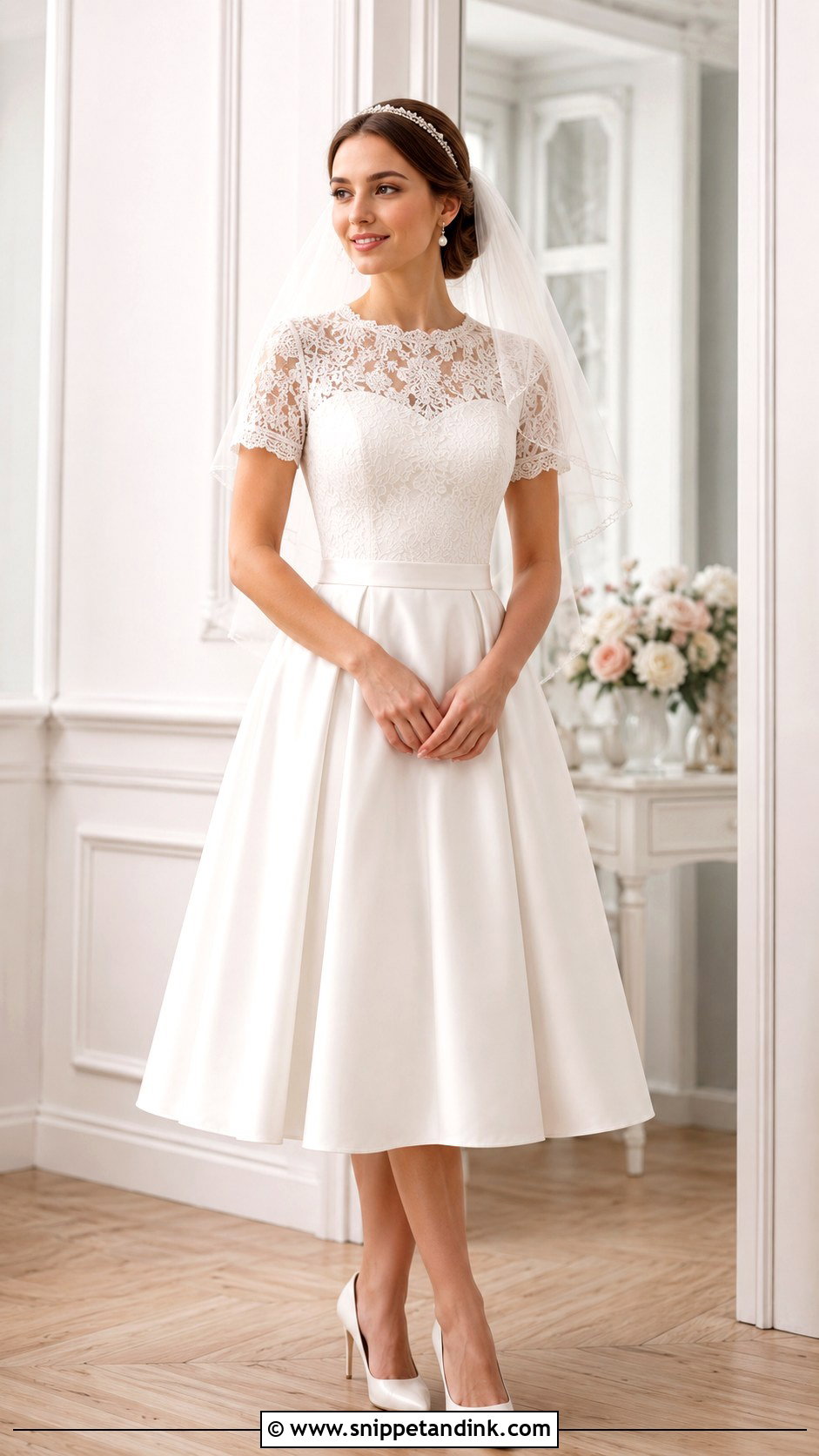 Tea Length Christian Bridal Gown - Snippet and Ink - 30 Christian Bridal Gown Ideas