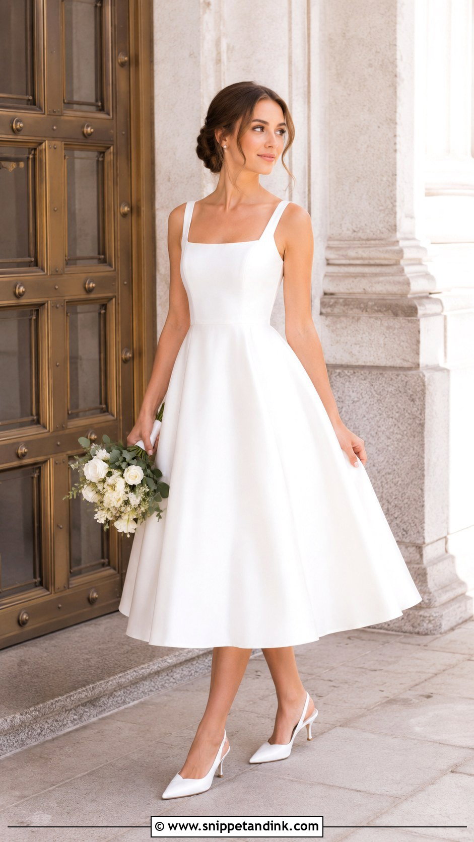 Tea Length City Hall Wedding Dress - Snippet and Ink - 25 City Hall Wedding Dress Civil Ceremony Ideas