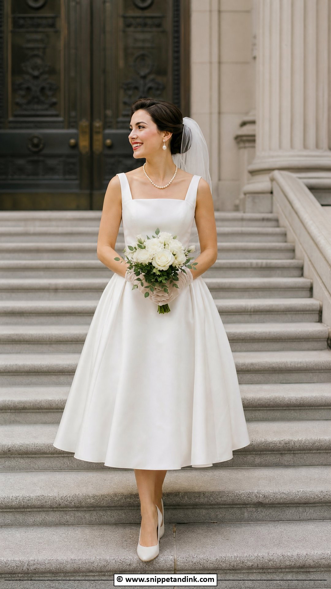 Tea Length City Hall Wedding Dress - Snippet and Ink - 35 City Hall Wedding Dress Ideas