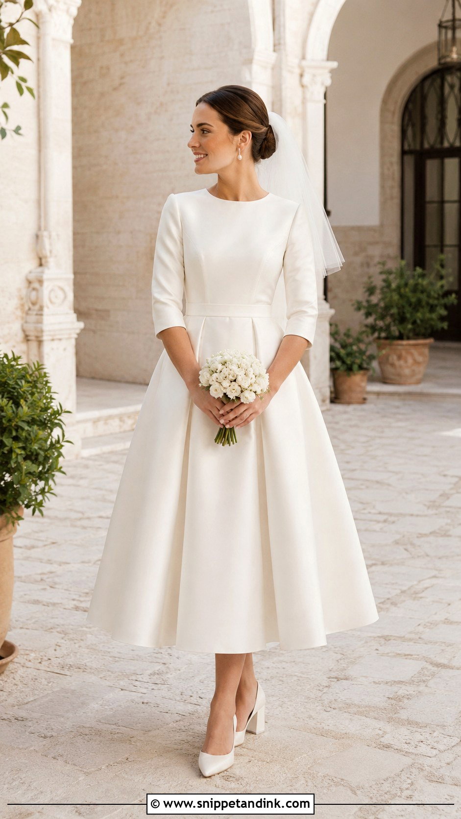 Tea Length Closed Wedding Dress - Snippet and Ink - 20 Closed Wedding Dress Ideas