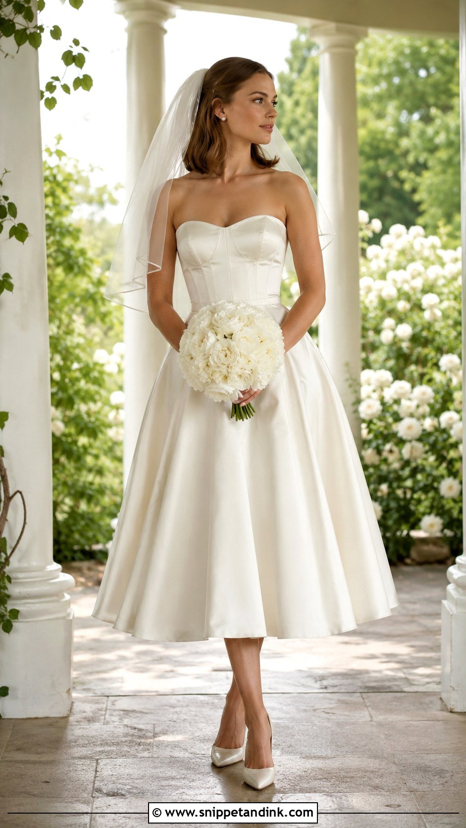 Tea Length Corset Wedding Dress - Snippet and Ink - 20 Corset Style Wedding Dress Ideas