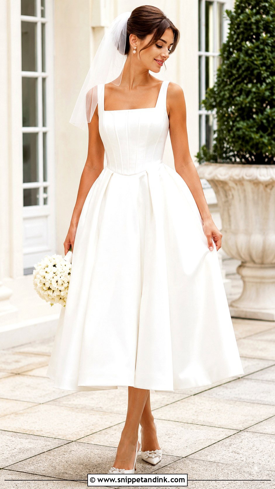Tea Length Corseted Wedding Dress - Snippet and Ink - 20 Corseted Wedding Dress Ideas