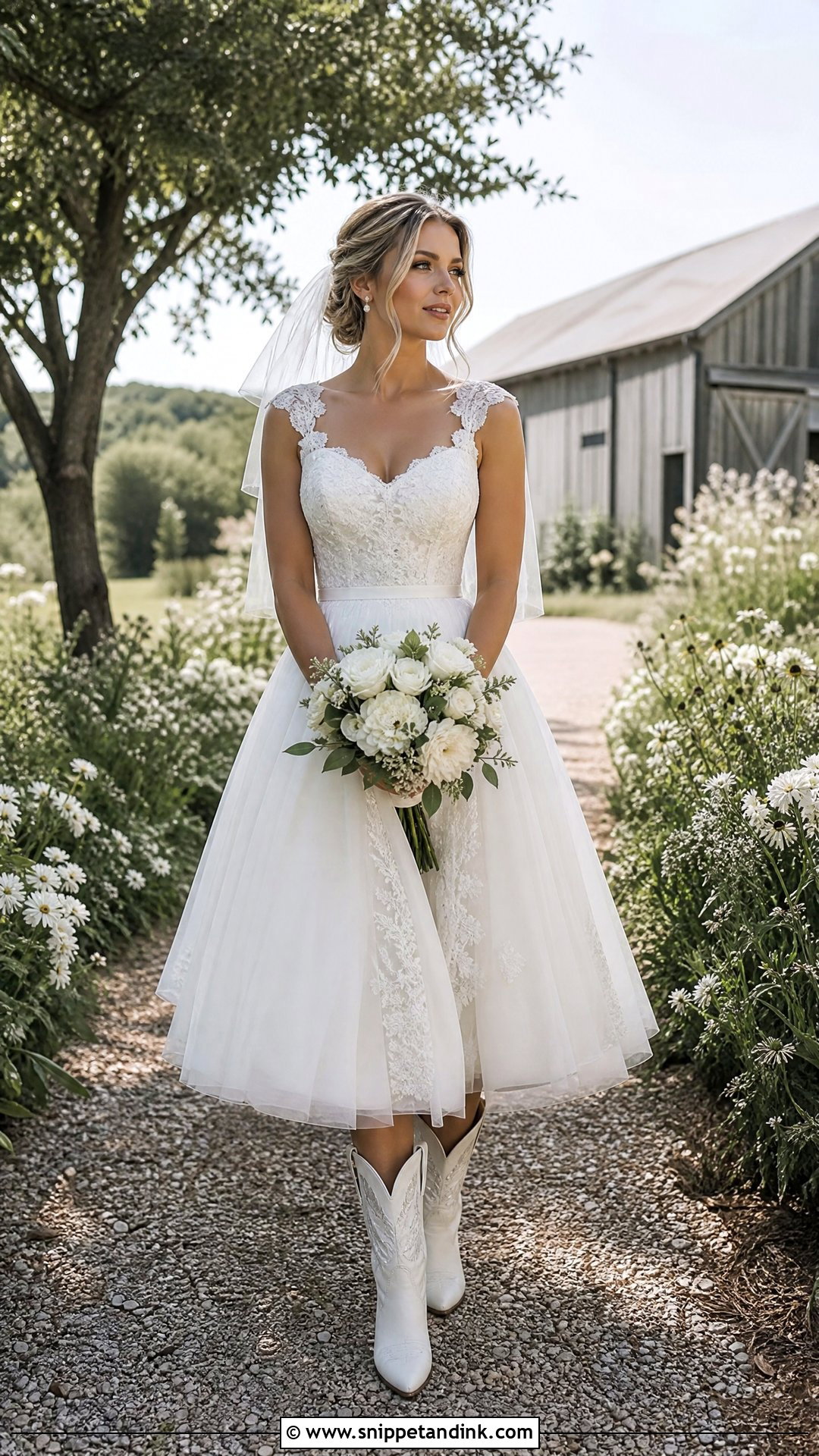 Tea Length Country Wedding Dress - Snippet and Ink - 20 Short Country Wedding Dress Ideas
