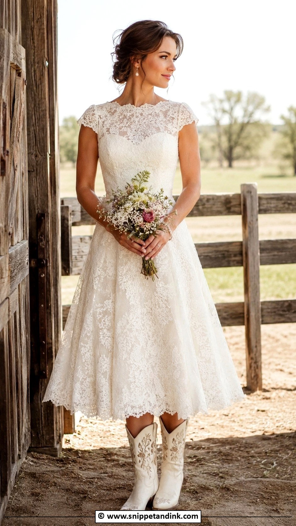Tea Length Country Western Wedding Dress - Snippet and Ink - 25 Country Western Wedding Dresses