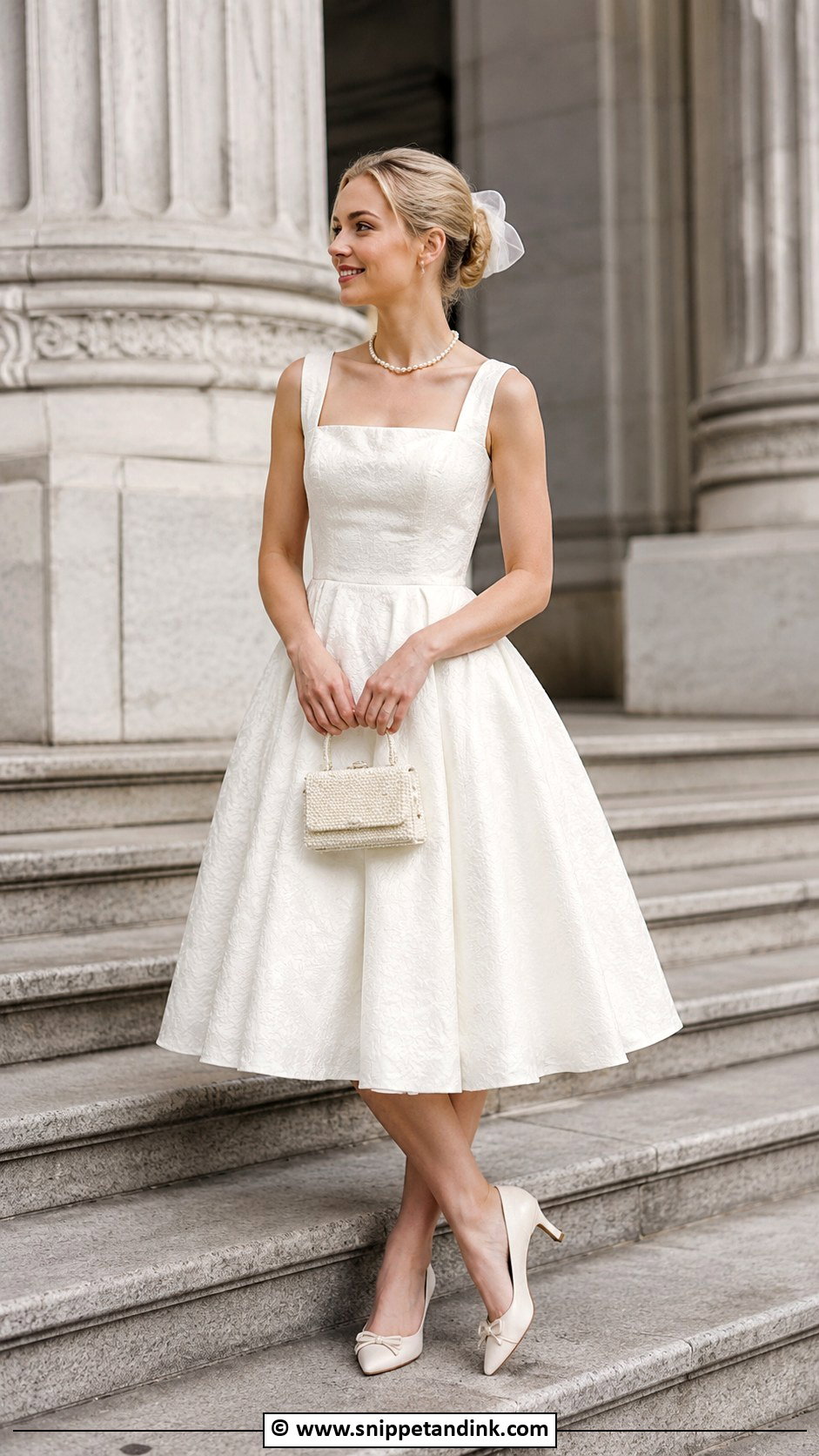 Tea Length Courthouse Wedding Dress - Snippet and Ink - 30 Courthouse Wedding Dress Civil Ceremony Ideas