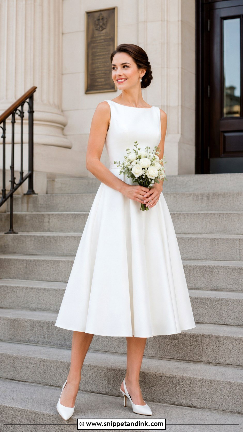Tea Length Courthouse Wedding Dress - Snippet and Ink - 30 Simple Courthouse Wedding Dress Ideas