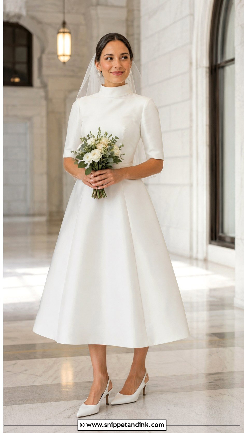 Tea Length Covered Wedding Dress - Snippet and Ink - 20 Covered Wedding Dresses