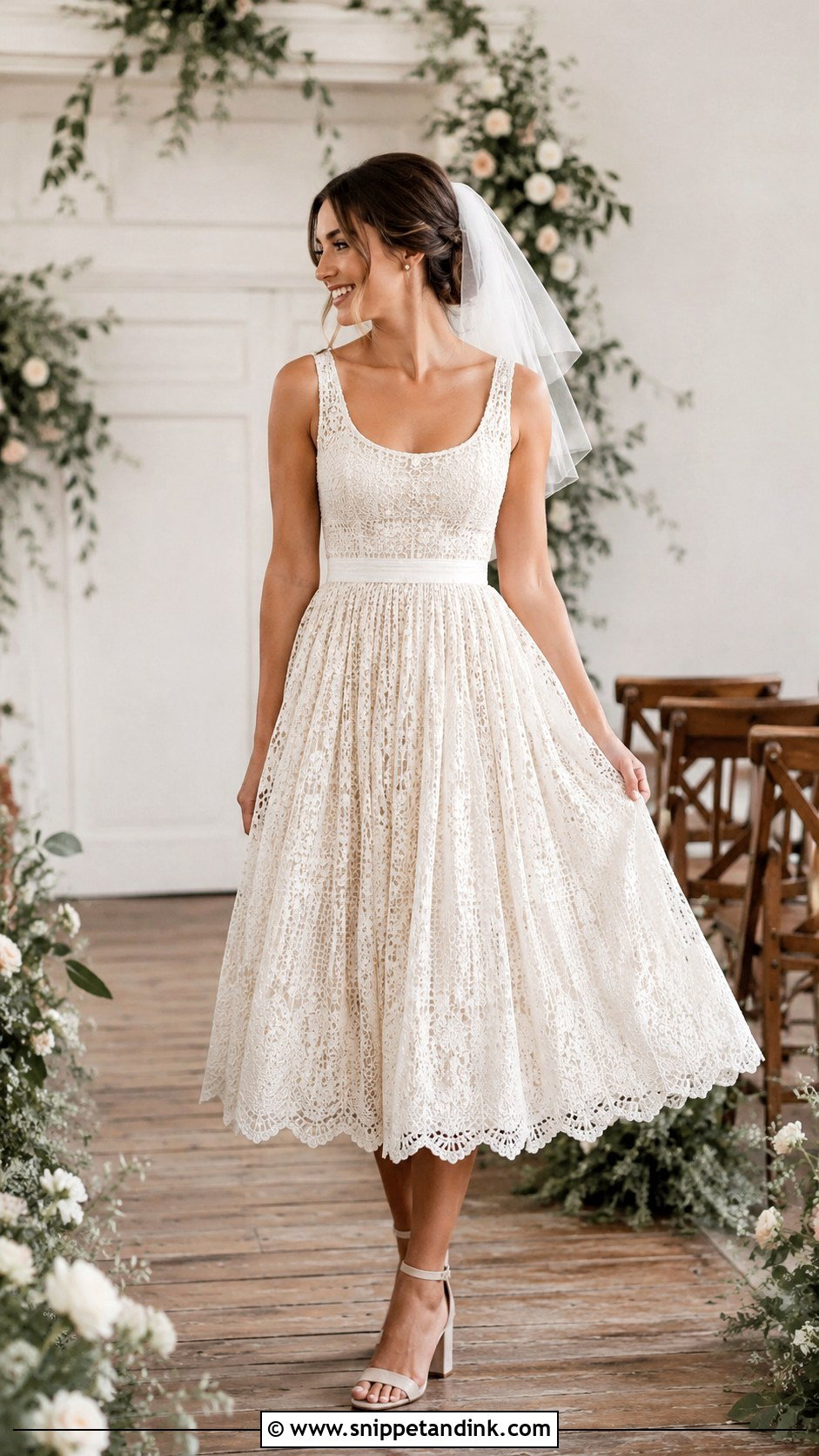 Tea Length Crochet Wedding Dress - Snippet and Ink - 20 DIY Crochet Wedding Dress Ideas