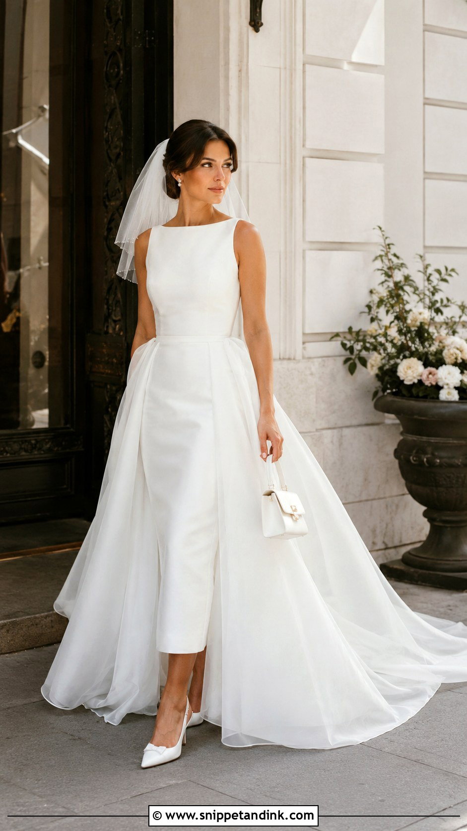 Tea Length Detachable 2 Piece Wedding Dress - Snippet and Ink - 20 Detachable 2 Piece Wedding Dress Ideas