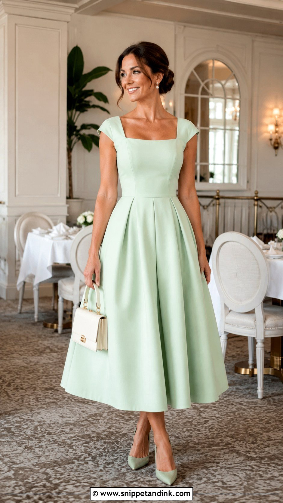 Tea Length Dress Bridal Luncheon Outfit - Snippet and Ink - 20 Bridal Luncheon Outfit Ideas