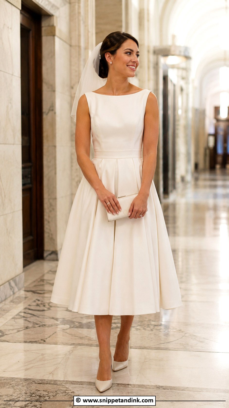 Tea Length Dress Court Wedding Outfit - Snippet and Ink - 30 Court Wedding Outfit the Bride Ideas