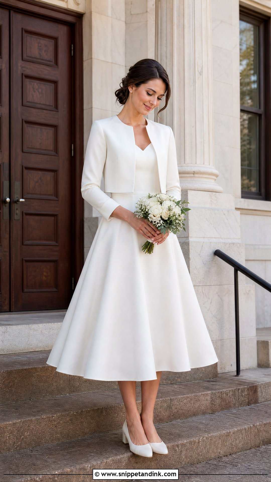 Tea Length Dress Elopement Outfit - Snippet and Ink - 20 Casual Elopement Outfit Ideas