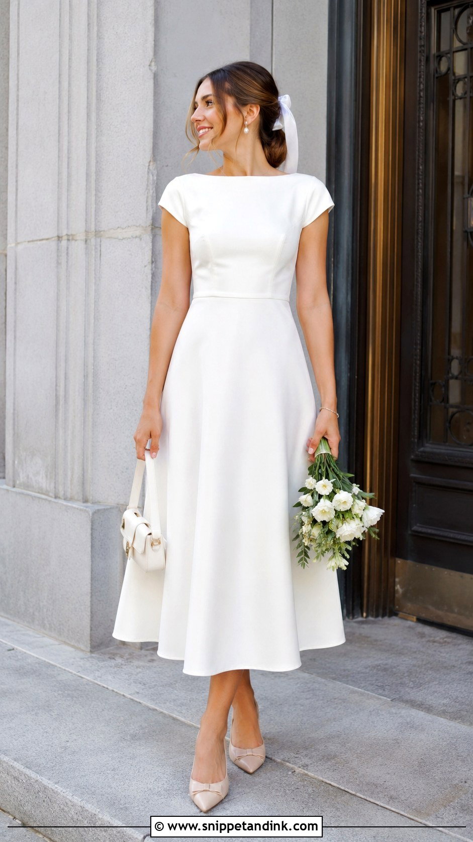 Tea Length Dress Register Marriage Outfit - Snippet and Ink - 25 Register Marriage Outfit Ideas