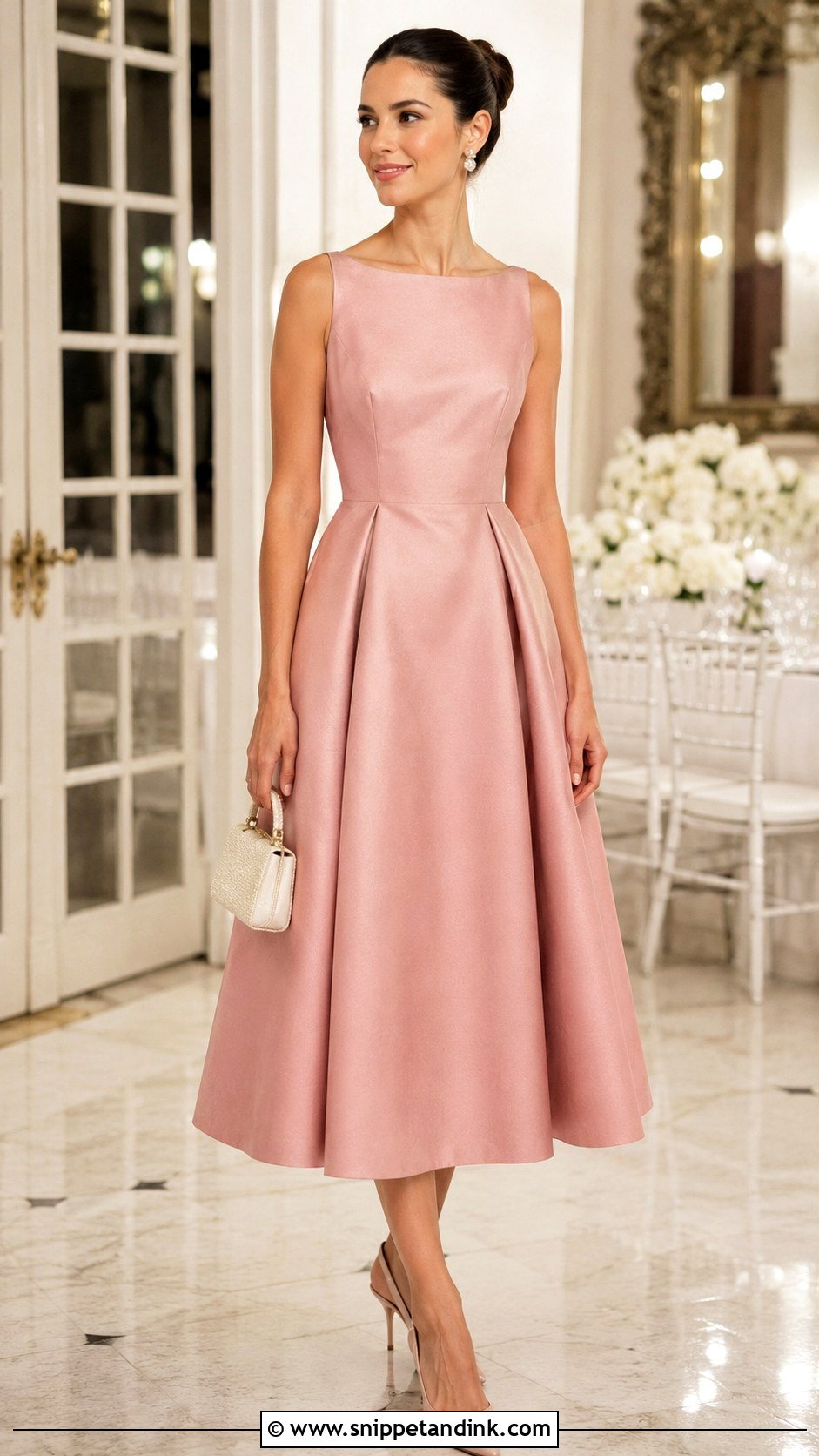 Tea Length Dress Wedding Dinner Outfit - Snippet and Ink - 25 Wedding Dinner Outfit Ideas