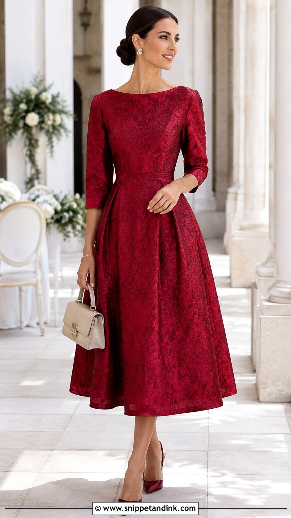 Tea Length Dress Wedding Guest Outfit - Snippet and Ink - 20 Best Lady Style for Wedding Ideas