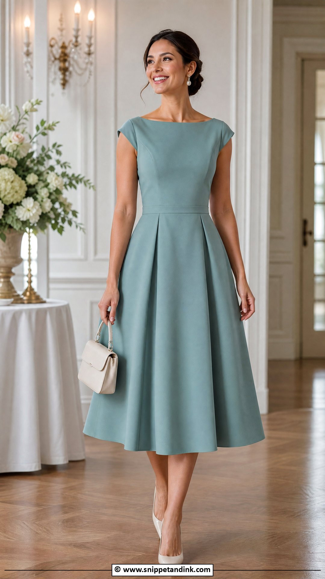 Tea Length Dress Wedding Party Outfit - Snippet and Ink - 30 Wedding Party Dress Ideas
