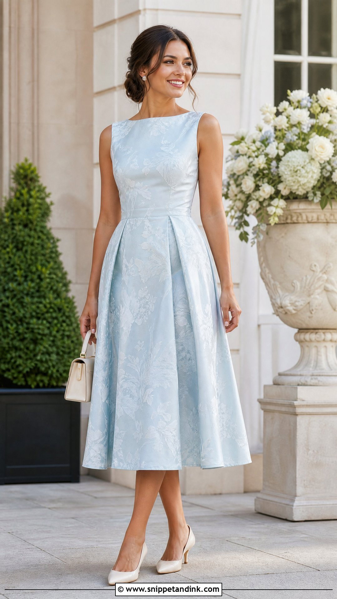 Tea Length Dress With Kitten Heels - Snippet and Ink - 20 Wedding Event Dresses