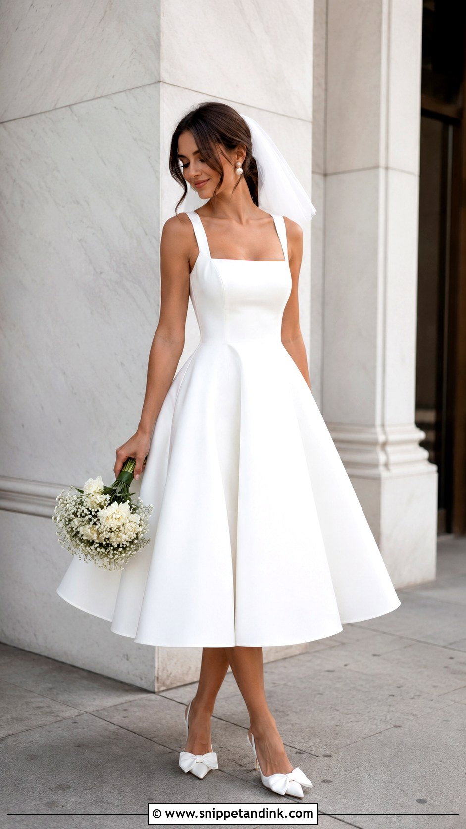 Tea Length Elopement Wedding Dress - Snippet and Ink - 30 Elopement Wedding Dresses