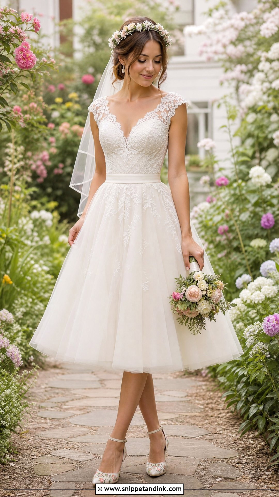 Tea Length Fairy Garden Wedding Dress - Snippet and Ink - 20 Fairy Garden Wedding Dress Ideas