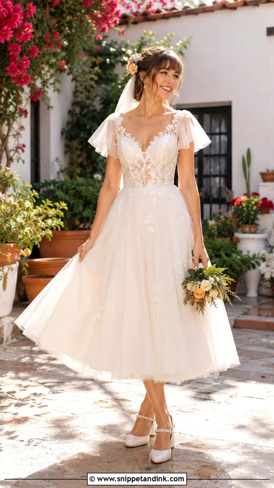 Tea Length Fairy Wedding Dress - Snippet and Ink - 20 Fairy Style Wedding Dresses