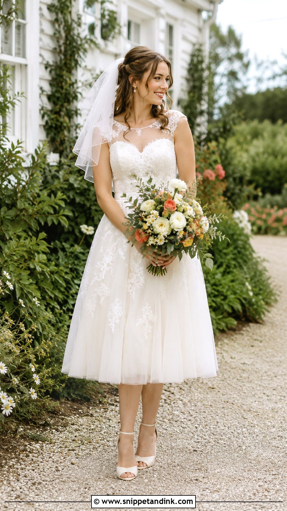 Tea Length Farmhouse Wedding Dress - Snippet and Ink - 25 Farmhouse Wedding Dress Ideas