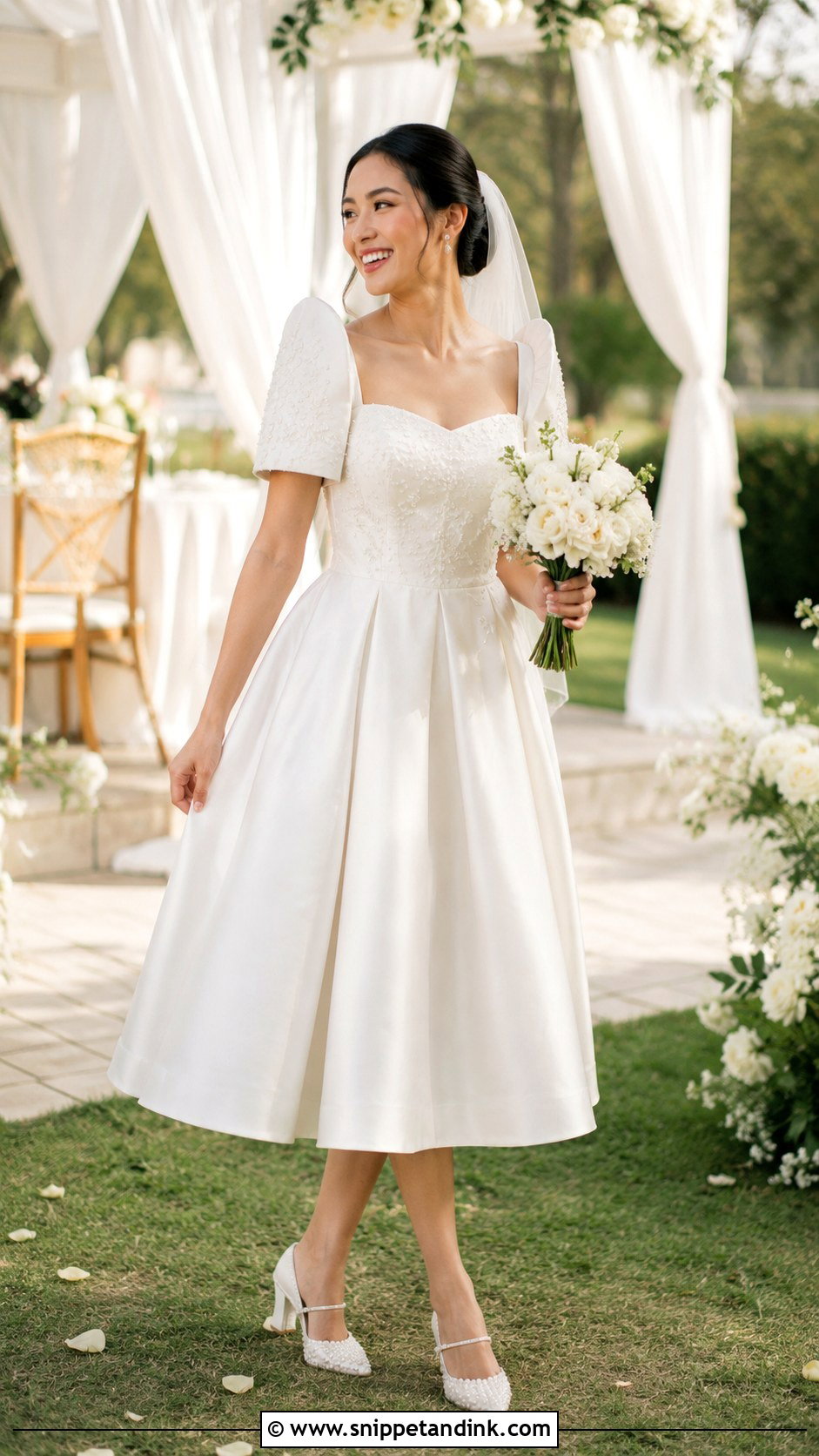 Tea Length Filipiniana Wedding Gown - Snippet and Ink - 20 Modern Filipiniana Wedding Gown Ideas