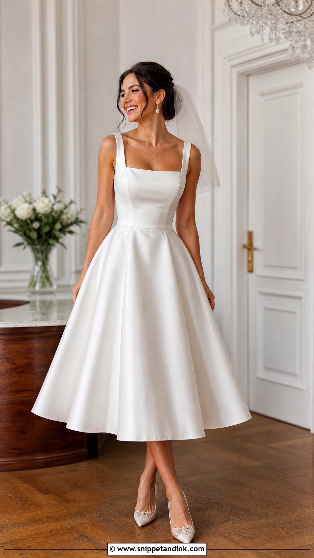 Tea Length Fit And Flare Wedding Dress - Snippet and Ink - 20 Wedding Dress Hourglass Shape Ideas