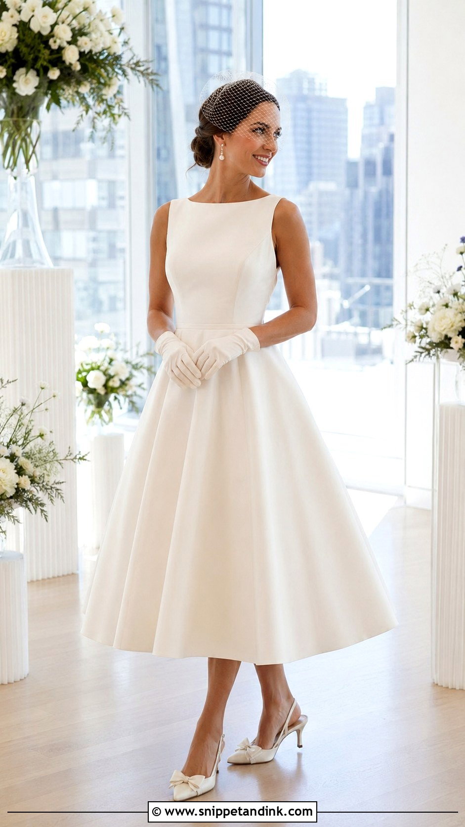 Tea Length Flared Wedding Dress - Snippet and Ink - 20 Flared Wedding Dress Ideas