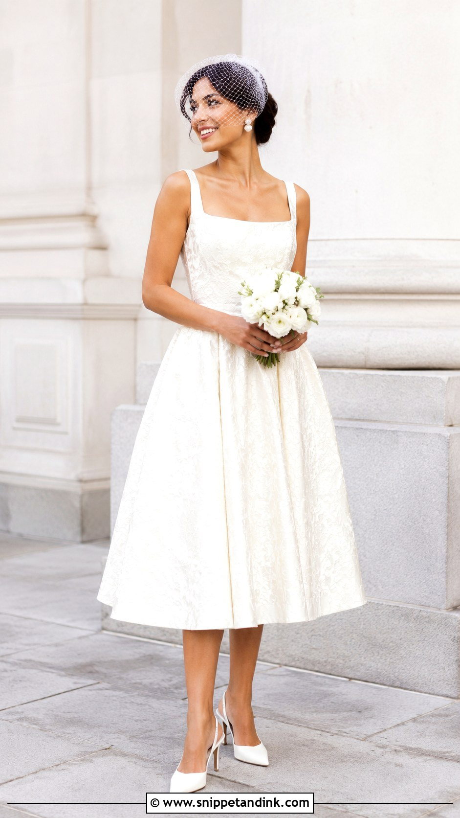 Tea Length Flowered Wedding Dress - Snippet and Ink - 20 Flowered Wedding Dress Ideas