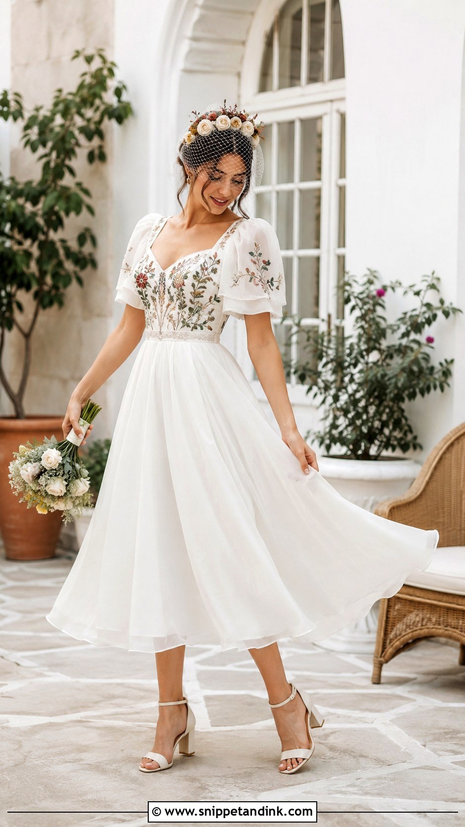 Tea Length Folk Wedding Dress - Snippet and Ink - 20 Folk Wedding Dress Ideas