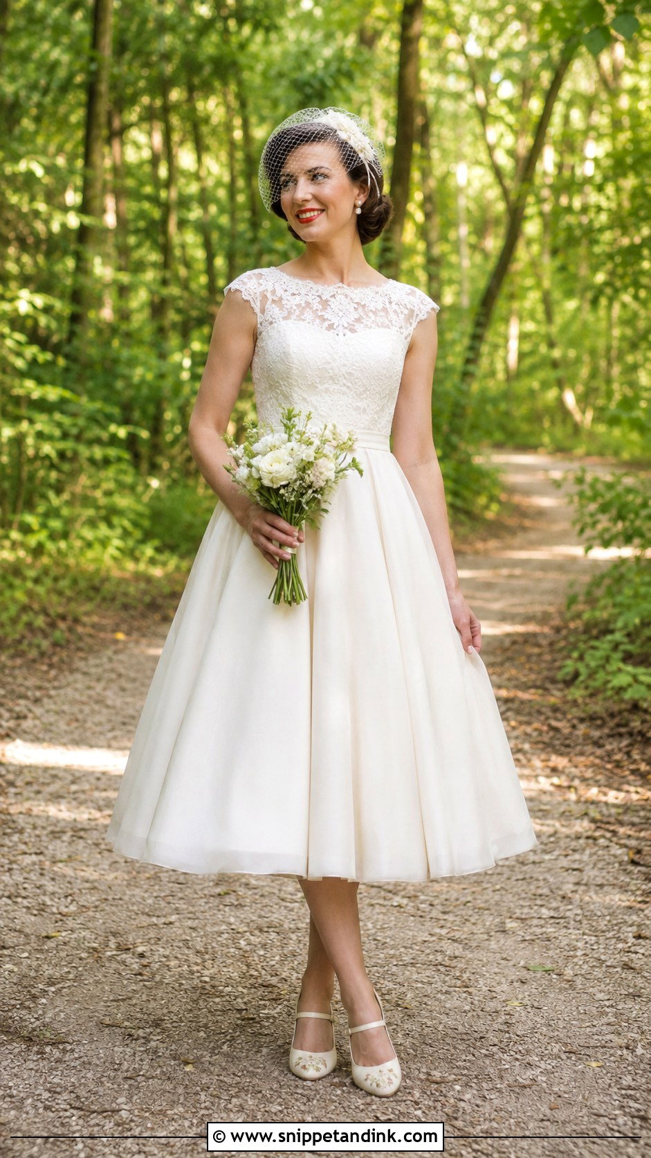 Tea Length Forest Wedding Dress - Snippet and Ink - 20 Forest Wedding Dresses