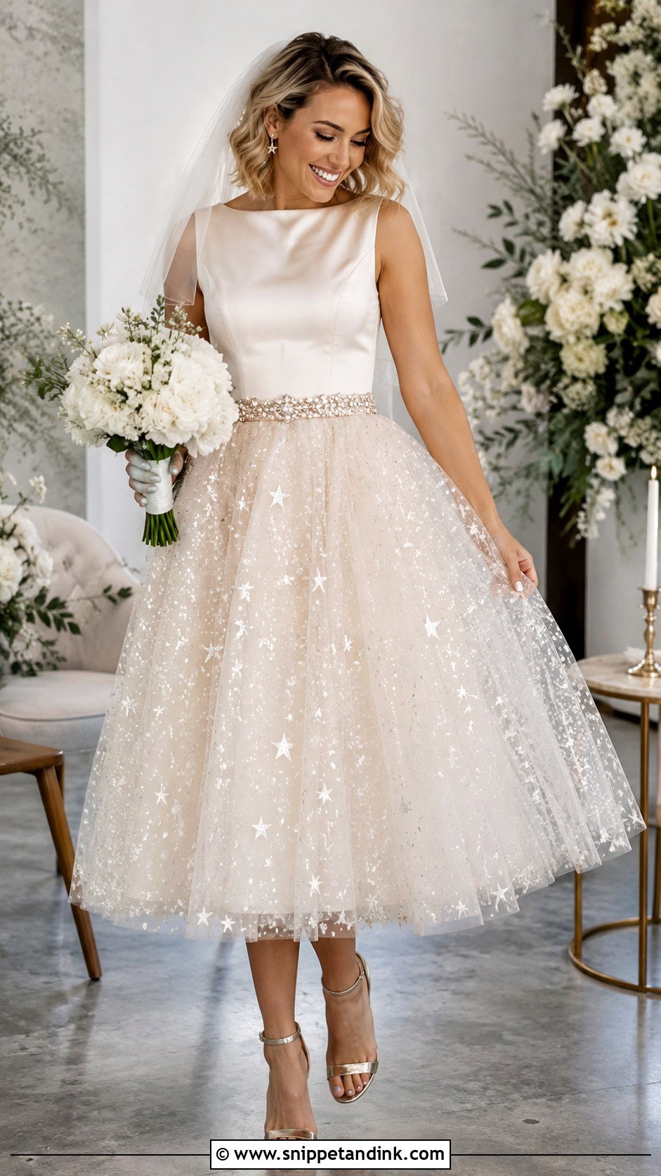 Tea Length Galaxy Wedding Dress - Snippet and Ink - 20 Galaxy Wedding Dress Ideas