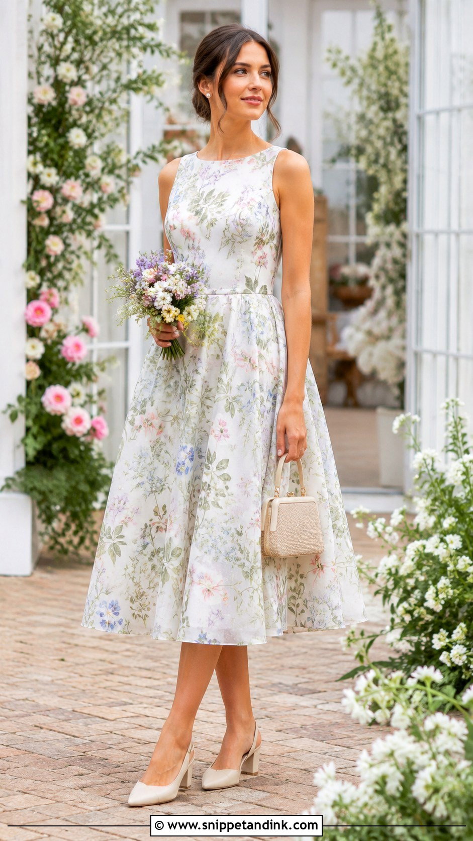 Tea Length Garden Bridal Party Dress - Snippet and Ink - 20 Bridal Party Outfit Ideas