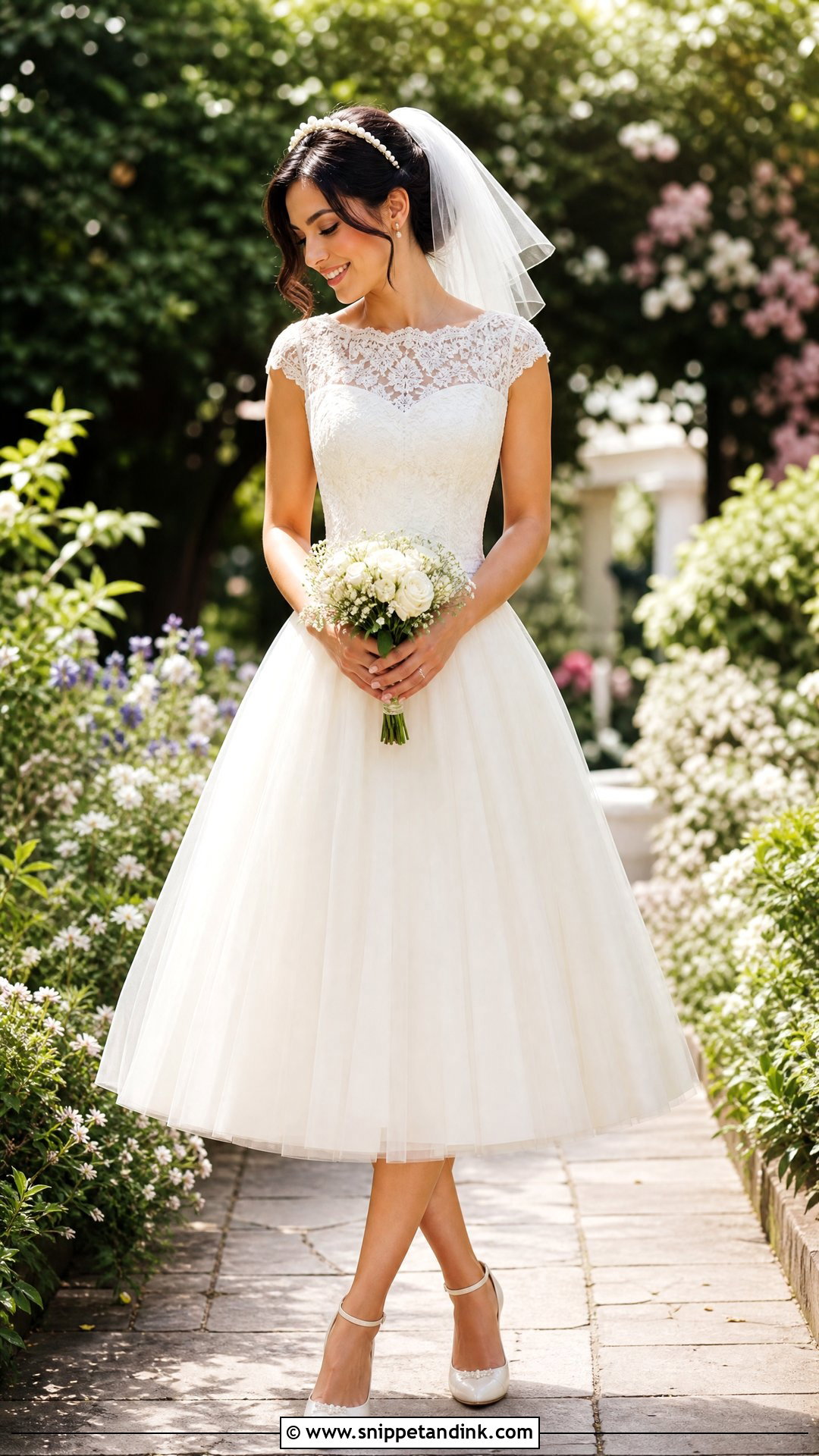 Tea Length Garden Wedding Gown - Snippet and Ink - 25 Garden Wedding Gown Ideas