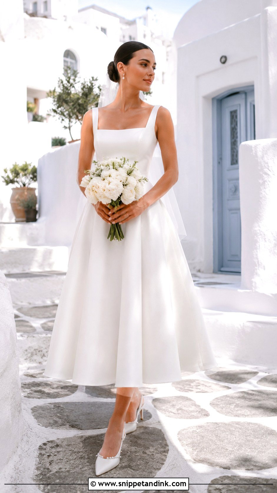 Tea Length Greece Wedding Dress - Snippet and Ink - 20 Greece Wedding Dress Ideas